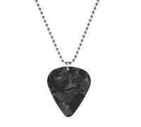 BRRNOO Collier et Boucles D'oreilles pour Médiator de Guitare, Bijoux en Acrylique, Chaîne Réglable de 45 Cm, 3 X 2,5 Cm, Pendentif pour Médiator de Guitare, pour Guitariste, Bassiste, (1)