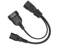 BRRNOO Cordon de Prise d'alimentation Séparateur IEC320 C14 à C13 et EU4 0, PVC évalué 10A, Longueur 12 6 Pouces pour Ordinateurs Portables et Appareils électroniques