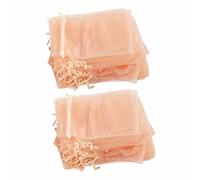 Brrnoo Cordon de Serrage en Organza 10x15cm, 100 Pièces, Maille Transparente pour Bijoux de Mariage et Cadeaux de Fête, Garniture élégante en or Rose (Or Rose)