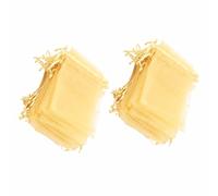 Brrnoo Cordon de Serrage en Organza 10x15cm, 100 Pièces, Maille Transparente pour Bijoux de Mariage et Cadeaux de Fête, Garniture élégante en or Rose (GOLD)