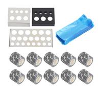 BRRNOO Couvre-stylos à Poignée Antidérapante Ensemble de Supports en Acier Inoxydable Fournitures Professionnelles pour Artistes 10 Pièces Grip Wrap 200 Pièces Couvre-stylos 3 Pièces (Type 1)