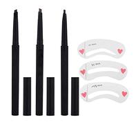BRRNOO Crayon à Sourcils Professionnel, Encre Longue Tenue, Ensemble | Outil de Microblading Semi-permanent, Embout Brosse Spoolie, Formule Résistante aux Bavures, Comprend des Pochoirs de