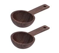 Brrnoo Cuillère à Mesurer en Bois, Cuillère à Mesurer en Bois de Noyer à à café à Soupe en à café à à thé Sucre Farine ((2 pièces à vendre) #2 style 108mm noyer)