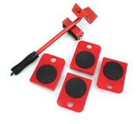 BRRNOO Curseurs de Meubles, Outil de Levage de Meubles de Curseur d'appareil avec Pied-de-biche à Levier et 4 Bases en Plastique, Outil de Déplacement de en Fer pour Tout Ménage ou Individu Qui