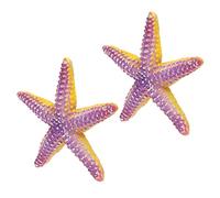 Brrnoo Décor des étoiles de Mer, Petites étoiles de Mer pour l'artisanat avec des Couleurs Vives Vives 2PCS Ornements de Plage de Résine pour Les Enfants