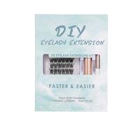 BRRNOO Demi-Cils, Faux Cils Manga avec Boîte Transparente, Kit d'extensions de Imperméables, Kit d'extension de, Type 72 Pièces, 108 Pièces pour un Look Polyvalent, (1)