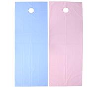 BRRNOO Drap de Lit de Massage étanche à L'huile, avec Trou de Respiration du Visage, Couverture en Fiber de Polyester pour Salon de Spa, 200x75cm, Tuina de Massage de beauté (rose + bleu)