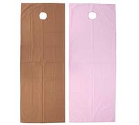 BRRNOO Drap de Lit de Massage étanche à L'huile, avec Trou de Respiration du Visage, Couverture en Fiber de Polyester pour Salon de Spa, 200x75cm, Tuina de Massage de beauté (café rose + foncé)