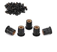 Brrnoo Écrou de Puits M6x0 8mm, Kit de Modification en Caoutchouc, 100 Pièces, écrous de Puits pour Moto et Pare-brise, Installation Facile