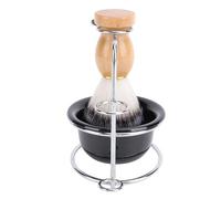 Brrnoo Ensemble de Blaireaux de Rasage, Kit de Toilettage, Cheveux Synthétiques, Support en Acier Inoxydable, Coiffure pour Hommes