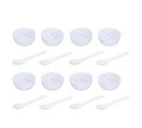 Brrnoo Ensemble de Bols à Mélanger pour Masques Faciaux en PP, Fond Rond Lisse, Spatule Réutilisable Antidérapante de 3,46 Pouces avec Outils de Bricolage sans Odeur pour un Nettoyage