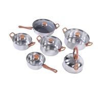 Brrnoo Ensemble de Casseroles et Poêles en Acier Inoxydable, Ustensiles de Cuisine avec Base à Induction, Marmite à Soupe, Casserole, Poêle et Bouilloire pour la Cuisine Domestique,