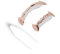 Brrnoo Ensemble de Fausses Dents Hip Hop, Orthèse de Décoration de Dents en Cuivre Réutilisable pour Le Festival d'halloween (Or Rose)