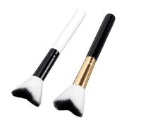 Brrnoo Ensemble de Pinceaux de Maquillage, 2 Pièces, Manche Court, Doux, en Forme de V, Dense, Outil D'ombrage pour un Contour et un Mélange Précis