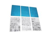 Brrnoo Ensemble de Plaques d'estampage pour Nail Art en Acier Inoxydable, 3 Pièces, avec Film Protecteur, Divers Motifs pour les Dessins d'ongles