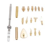 Brrnoo Ensemble de Pointes de Fer à Souder en Laiton Remplaçables à Chaud, Kit de Tête de Fer à Souder 18 en 1 avec écrou à Insertion Thermique, Pointes à Compatibles TS100 pour