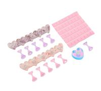 Brrnoo Ensemble de Supports à Ongles Magnétiques, Presse Rotative en Forme de Cœur sur L'affichage de la Pointe pour Salon de Manucure à Faire Soi-même (avec 48 mastic adhésif)
