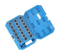 Brrnoo Ensemble d'Outils pour Enlever les Goujons de crou de Roue Antivol, 21 Pièces, avec 20 Clés de Verrouillage et Boîte à Outils