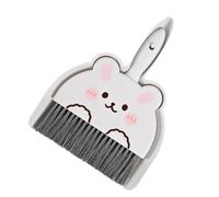 BRRNOO Ensemble Pelle à Poussière et Brosse de Dessin animé, Outil Portable pour la Maison, Le Bureau et la Voiture, doté d'un Design à Clip encastré (Lapin)