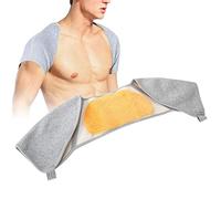 Brrnoo Épaulière hiver chaude en bambou et polaire, orthèse double épaule pour soulagement douleur, soutien ergonomique taille XL, pour femmes et hommes