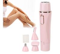 Brrnoo Épilateur de Rasoir d'épilation électrique de Charge USB 4 en 1, Tondeuse portative de Cheveux de Nez de sourcil de Femmes, Tondeuse de favoris faciaux (Rose)