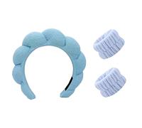BRRNOO Éponge Bandeau Bracelet Ensemble Terry Tissu Visage Bande De Lavage Microfibre Polaire avec Extensible Bande Élastique pour Soins De La Peau Maquillage Spa Yoga (#4)