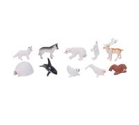 Brrnoo Figurines d'animaux Arctiques 10 Pièces, Ensemble de Scène | Construction en PVC, Jouets D'animaux Polaires, Texture de Fourrure Détaillée, Scènes de Bac à Sable, Jeu de Simulation,
