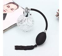 Brrnoo Flacon pulvérisateur de parfum portable - Style vintage - En verre vide - Avec pompon (90 ml), poire vaporisateur parfum,flacon parfum avec poire,flacon parfum vintage video,