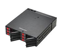 Brrnoo Fond de Panier Mobile 6 Baies 2,5 Pouces HDD SSD Support D'échange à Chaud avec Ventilateur de Refroidissement Verrouillage à clé Transmission 6 Gbps pour les Amateurs de