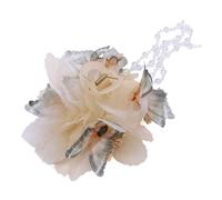 Brrnoo Griffe de Cheveux Florale Blanche, Style élégant avec Pompon pour Femmes et Filles