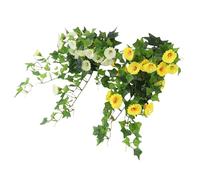 Brrnoo Guirlande de Fleurs de Gloire du Matin Artificielles, Liane (Blanc