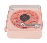 Brrnoo Haut-Parleur Tourne-Disque de Style Classique avec Veilleuse et Affichage de L'heure, Haut-Parleur Vintage Multifonctionnel pour Filles, Amélioration des Basses à Fort Volume, (Pink)