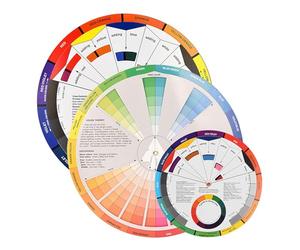 Brrnoo Jeu de Roues Chromatiques D'artiste, 3 Pièces, 14cm 23cm, Guide de Théorie des Couleurs Rotatif avec Mélanges Primaires, Secondaires et Tertiaires