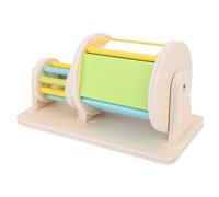 Brrnoo Jouet Hochet à Tambour Roulant en Bois, Jouet de Développement Sensoriel coloré pour bébé avec 5 Couleurs Vives pour Le Jeu sur Le Ventre du Nourrisson et la motricité Fine