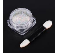 Brrnoo Kit de 12 Poudres Chromatiques à Ongles, Effet Miroir Changeant de Couleur, Pigment Iridescent Thermochromique, Poussière Holographique Aurora pour Ongles en Gel (Poudre de brocart nuage