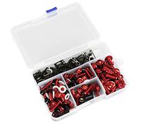 BRRNOO Kit de Boulons de Carénage, Kit de Boulons de Carénage de Moto de Colorés M5 M6 Vis de Pare-brise de Moto 177 Pièces de de de pour GSXR600 GSXR750 (rouge)