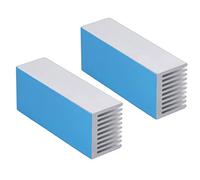 BRRNOO Kit de Dissipateur Thermique à Ailettes de Refroidissement en Aluminium, 2 Pièces, Compact 100x40x30mm pour un Refroidissement Efficace de l'électronique et du Processeur (Avec adhésif