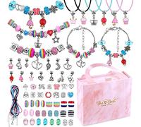 Brrnoo Kit de Fabrication de Bracelets de Perles à Faire Soi-même pour Filles, Profitez D'un Design Mixte et Assorti, Aucun Outil Nécessaire, Idéal avec des Perles Colorées, Pendentifs (#5)
