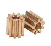 Brrnoo Kit de Moteur Rc, Ensemble d'Engrenages en Métal, Engrenages de Moteur Rc, 2 Pièces de Remplacement en Laiton pour Pignon de pour Module Duplo Intelli Lok 0,5 9 Dents