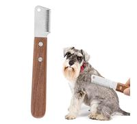Brrnoo Kit de Toilettage pour Chevaux, Couteau à Plumer pour Chien, Peigne, Cisailles à Effiler pour Toilettage, Manche en Bois, Toilettage des Chiens