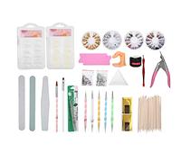 Brrnoo Kit D'outils pour Ongles 100pcs Embouts Ongles 5pces Dotting Pen Set UV Gel Strass pour Manucure DIY à Domicile Salon
