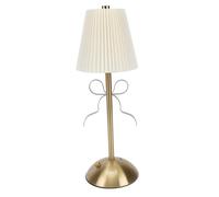 Brrnoo Lampe de Table à Nœud, Lampe de Bureau LED Romantique avec Joli Décor de Nœud et Batterie Intégrée de 1200 MAh, Abat-jour en Tissu et Cadre en Fer, pour Chambre à Coucher, Salon, (YELLOW)