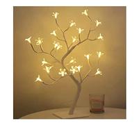 BRRNOO Lampe LED en Forme D'arbre bonsaï, USB, Décoration de Chambre à Coucher, Veilleuse de Table (24 Lumières)
