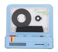BRRNOO Lecteur de Cassettes avec Son Stéréo au Design Rétro, Modes de Lecture Multiples, Lumières d'ambiance LED, Haut-Parleur Portable pour Les Mélomanes Nostalgiques (Blue)