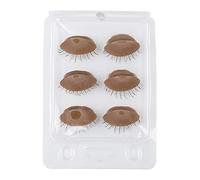BRRNOO Les Paupières de Tête Mannequin avec des Cils Sont Fixes pour la Pratique D'extension des Cils (Café)