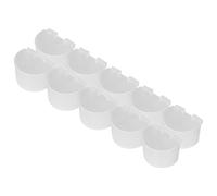 Brrnoo Lot de 10 Gobelets à Eau pour Poulet, Mangeoires pour Oiseaux, Bol à Graines, Mangeoire pour Cage à Oiseaux, Mangeoire à Poulet, Plat d'arrosage pour Lapin, Eau, Nourriture, Cages (L)