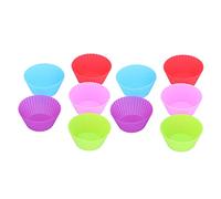 Brrnoo Lot de 10 Moules à Muffins en Silicone Réutilisables de qualité Alimentaire pour Cupcakes et Muffins, Passent au Lave-vaisselle, Couleurs Vives pour la Pâtisserie à Domicile