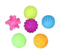 Brrnoo Lot De 6 Balles Sensorielles pour Bébés - Balles Texturées Souples Et Colorées, Jouets Éducatifs Montessori Stimulant Le Développement du Toucher Et De La Motricité Fine, Adapté