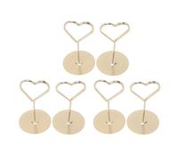 Brrnoo Lot de 6 Porte-numéros de Table en Métal en Forme de Cœur, Clips pour Porte-cartes de Visite, Bureau, Fête de Mariage, avec Prise Sécurisée pour L'affichage de Notes, Mémos,