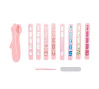 BRRNOO Lot de 8 Feuilles D'autocollants pour Nail Art avec Couleurs Vives et Motifs, Matériau ABS Sûr, Tête de Presse Souple pour Décoration D'ongles pour Filles
